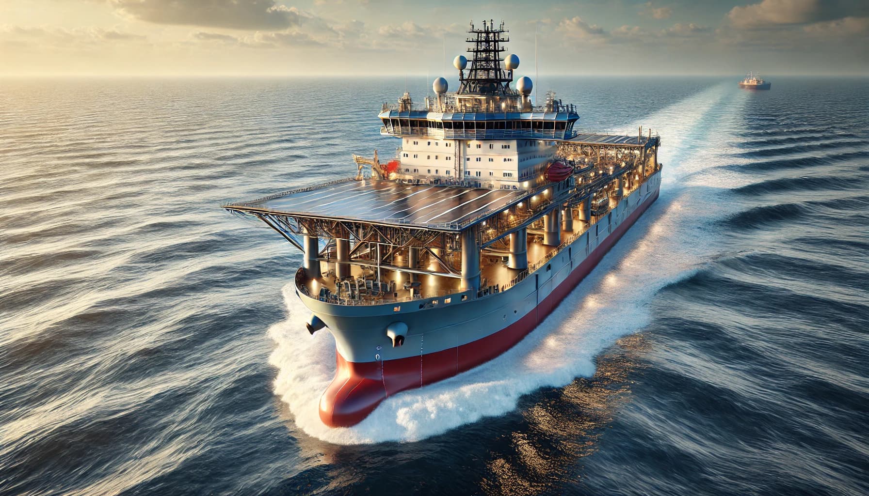 Premium offshore support vessel navigating open waters